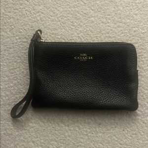 Coach Black Leather Wristlet